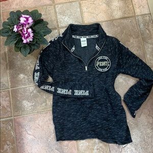 PINK quarter zip sweatshirt, EUC